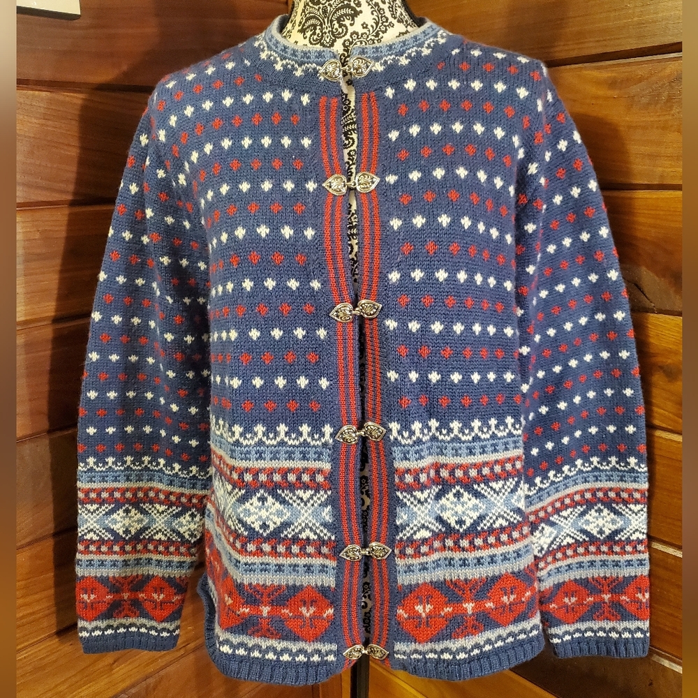 Guide Series Fair Isle Nordic Cardigan Sweater XL Extra Large